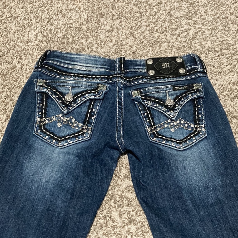 Miss Me Skinny Jeans with Rhinestone Pocket Detailing
